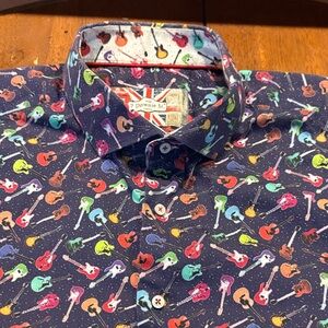 7 Downie Street Guitar Print Shirt 3x